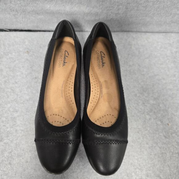 Clarks Black Sara Bay Flats Size 8 - Picture 2 of 9